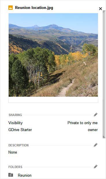 Google Drive - User Interface Preview Panel